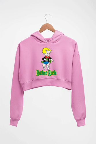 Richie Rich Crop HOODIE FOR WOMEN-Light Baby Pink-Ektarfa.online