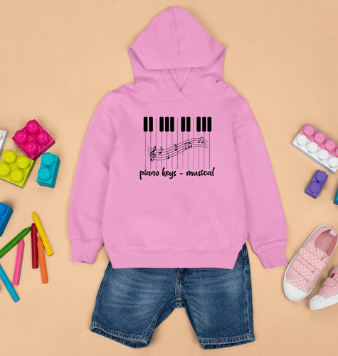 Piano Kids Hoodie for Boy/Girl-Light Baby Pink-Ektarfa.online