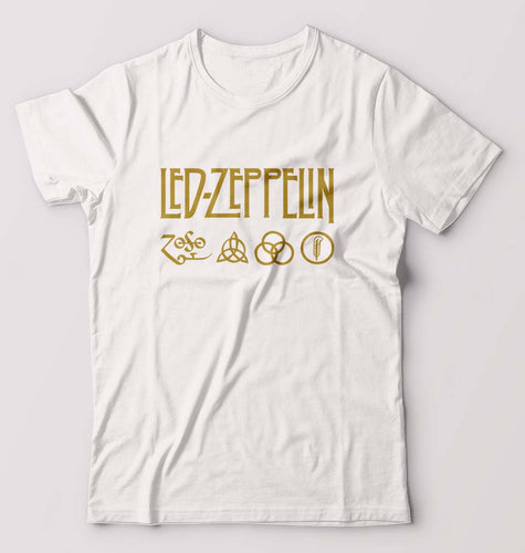 Led Zeppelin T-Shirt for Men-S(38 Inches)-White-Ektarfa.online