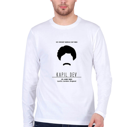 Kapil Dev Full Sleeves T-Shirt for Men-White-Ektarfa.online