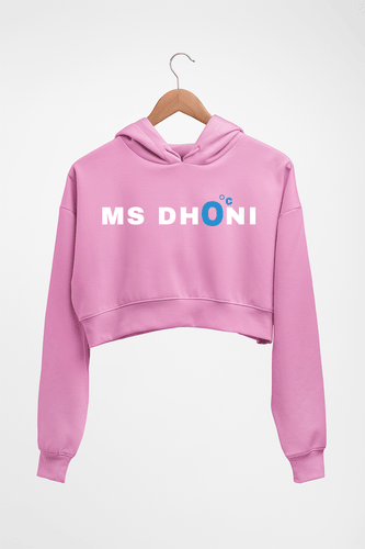 MS Dhoni Cricket Crop HOODIE FOR WOMEN-Light Baby Pink-Ektarfa.online
