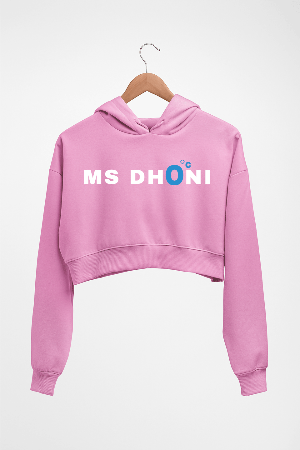 MS Dhoni Cricket Crop HOODIE FOR WOMEN-Light Baby Pink-Ektarfa.online