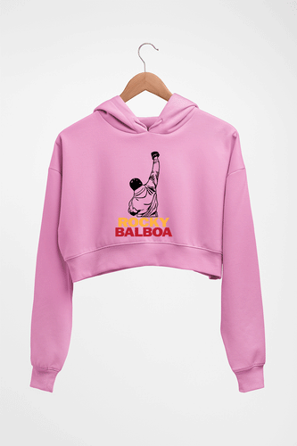 Rocky Balboa Crop HOODIE FOR WOMEN-Light Baby Pink-Ektarfa.online