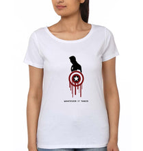 Load image into Gallery viewer, Captain America Superhero T-Shirt for Women-XS(32 Inches)-White-Ektarfa.online
