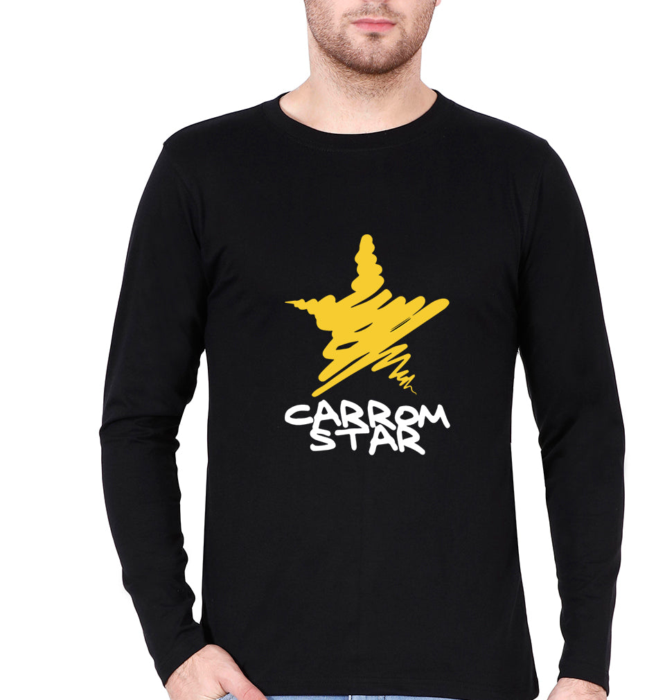 Carrom Star Full Sleeves T-Shirt for Men-Black-Ektarfa.online