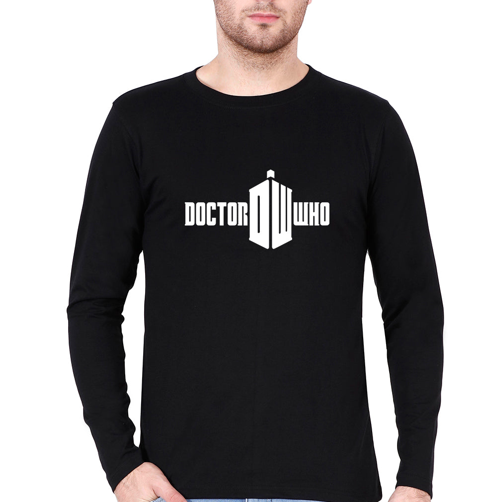 Doctor Who Full Sleeves T-Shirt for Men-S(38 Inches)-Black-Ektarfa.online