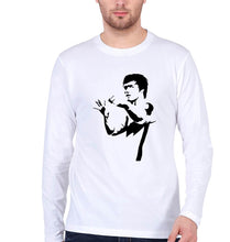 Load image into Gallery viewer, Bruce Lee Full Sleeves T-Shirt for Men-S(38 Inches)-White-Ektarfa.online
