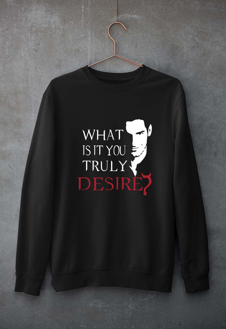 Lucifer Unisex Sweatshirt for Men/Women-Black-Ektarfa.online