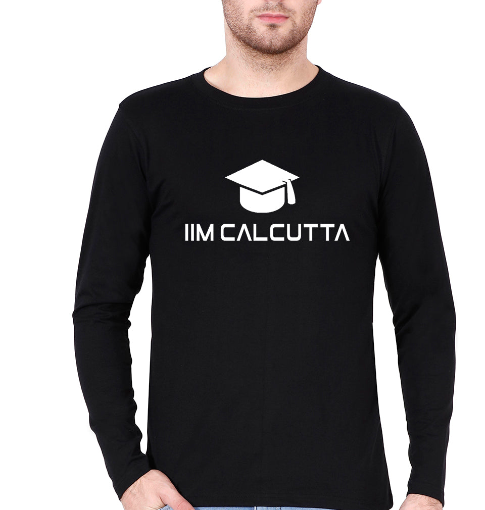 IIM C Calcutta Full Sleeves T-Shirt for Men-S(38 Inches)-Black-Ektarfa.online