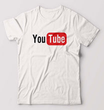 Load image into Gallery viewer, YouTube T-Shirt for Men-S(38 Inches)-White-Ektarfa.online
