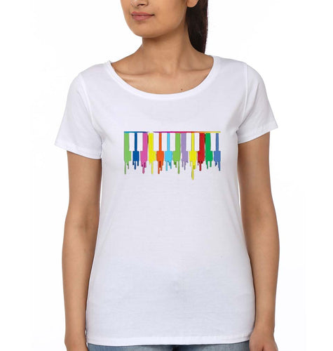 Piano T-Shirt for Women-White-Ektarfa.online