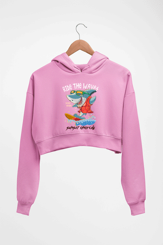 Shark Crop HOODIE FOR WOMEN-Light Baby Pink-Ektarfa.online