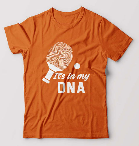 Table Tennis (TT) DNA T-Shirt for Men-S(38 Inches)-Orange-Ektarfa.online