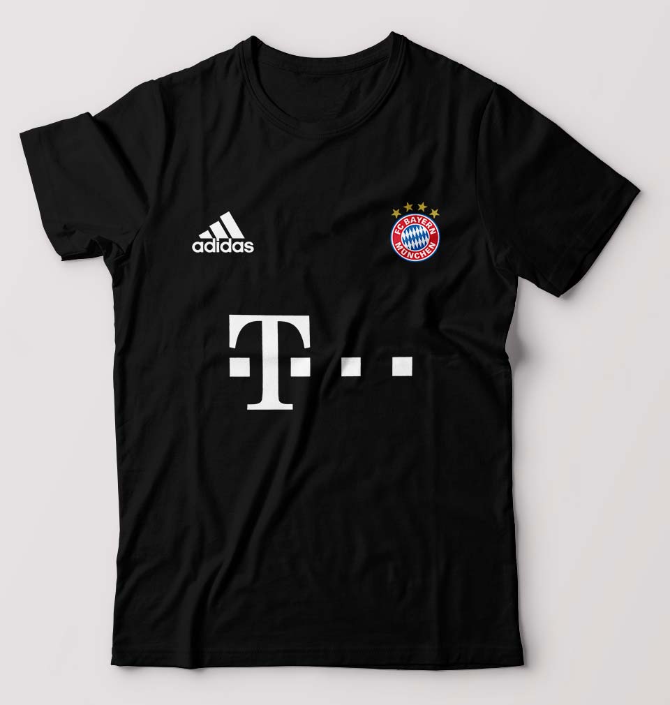 FC Bayern Munich 2021-22 T-Shirt for Men-S(38 Inches)-Black-Ektarfa.online