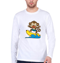 Load image into Gallery viewer, Monkey Banana Full Sleeves T-Shirt for Men-White-Ektarfa.online
