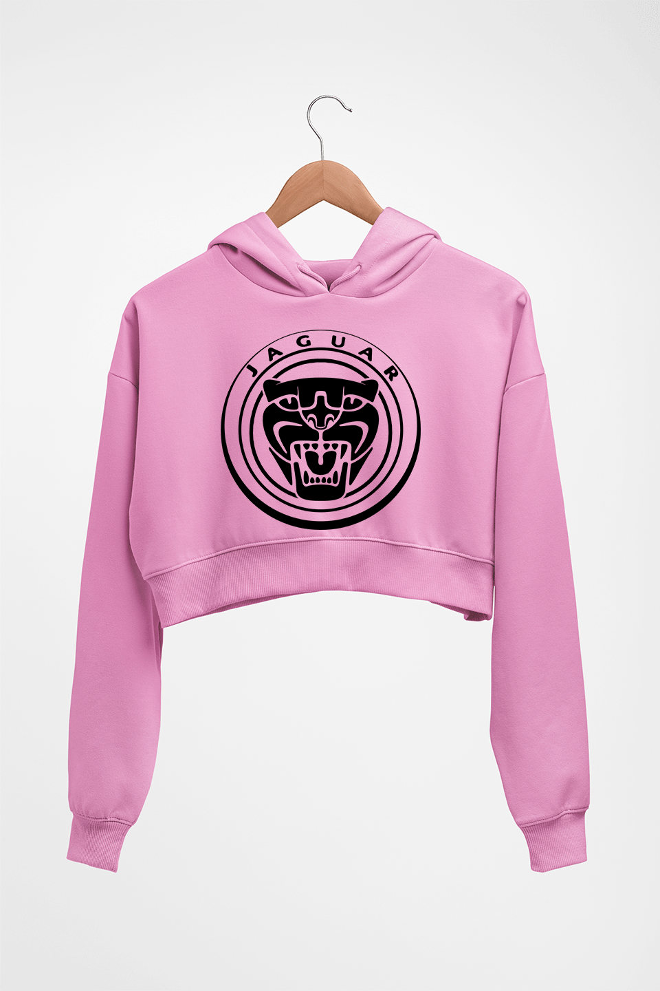 Jaguar Crop HOODIE FOR WOMEN-Light Baby Pink-Ektarfa.online