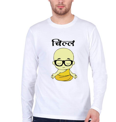 Chill Full Sleeves T-Shirt for Men-White-Ektarfa.online