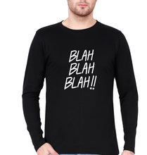 Load image into Gallery viewer, Blah Blah Full Sleeves T-Shirt for Men-S(38 Inches)-Black-Ektarfa.online
