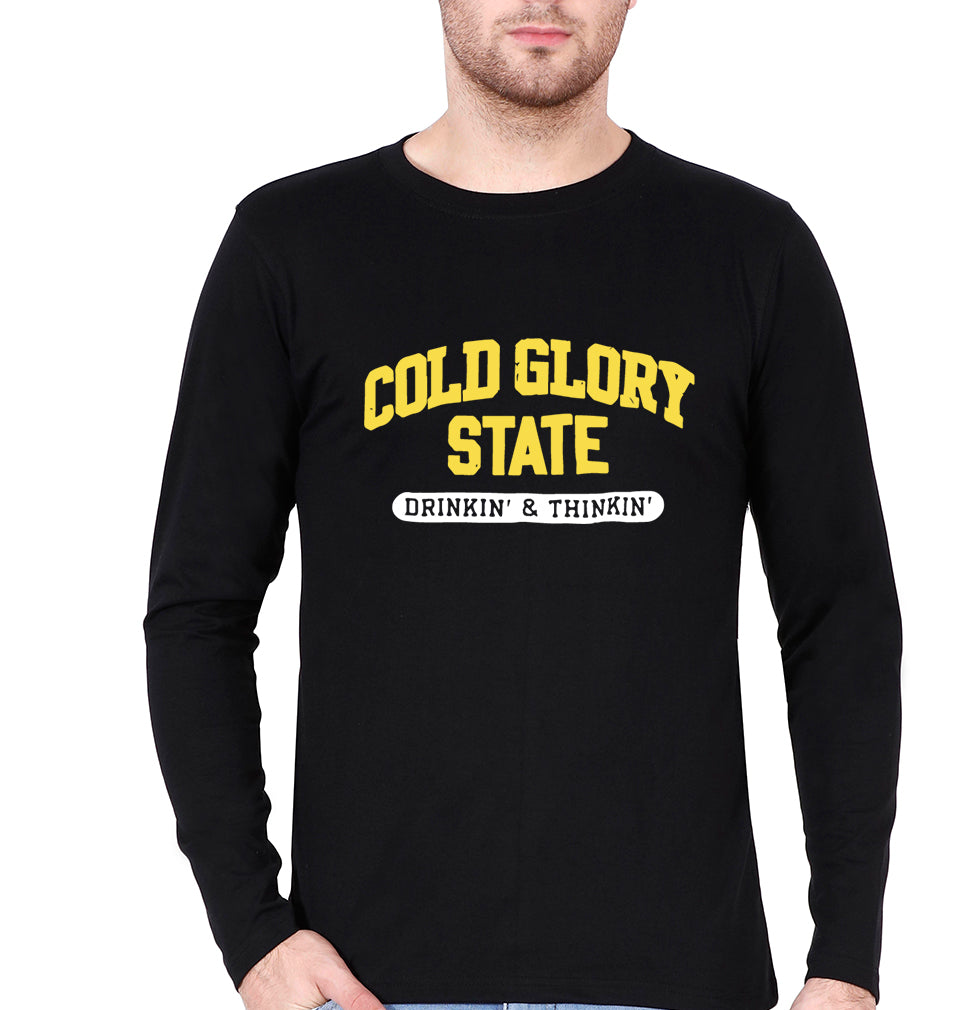 Varsity Cold Glory Full Sleeves T-Shirt for Men-Black-Ektarfa.online