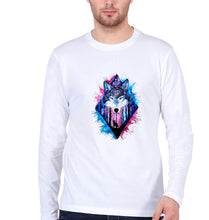 Load image into Gallery viewer, Wolf Full Sleeves T-Shirt for Men-White-Ektarfa.online
