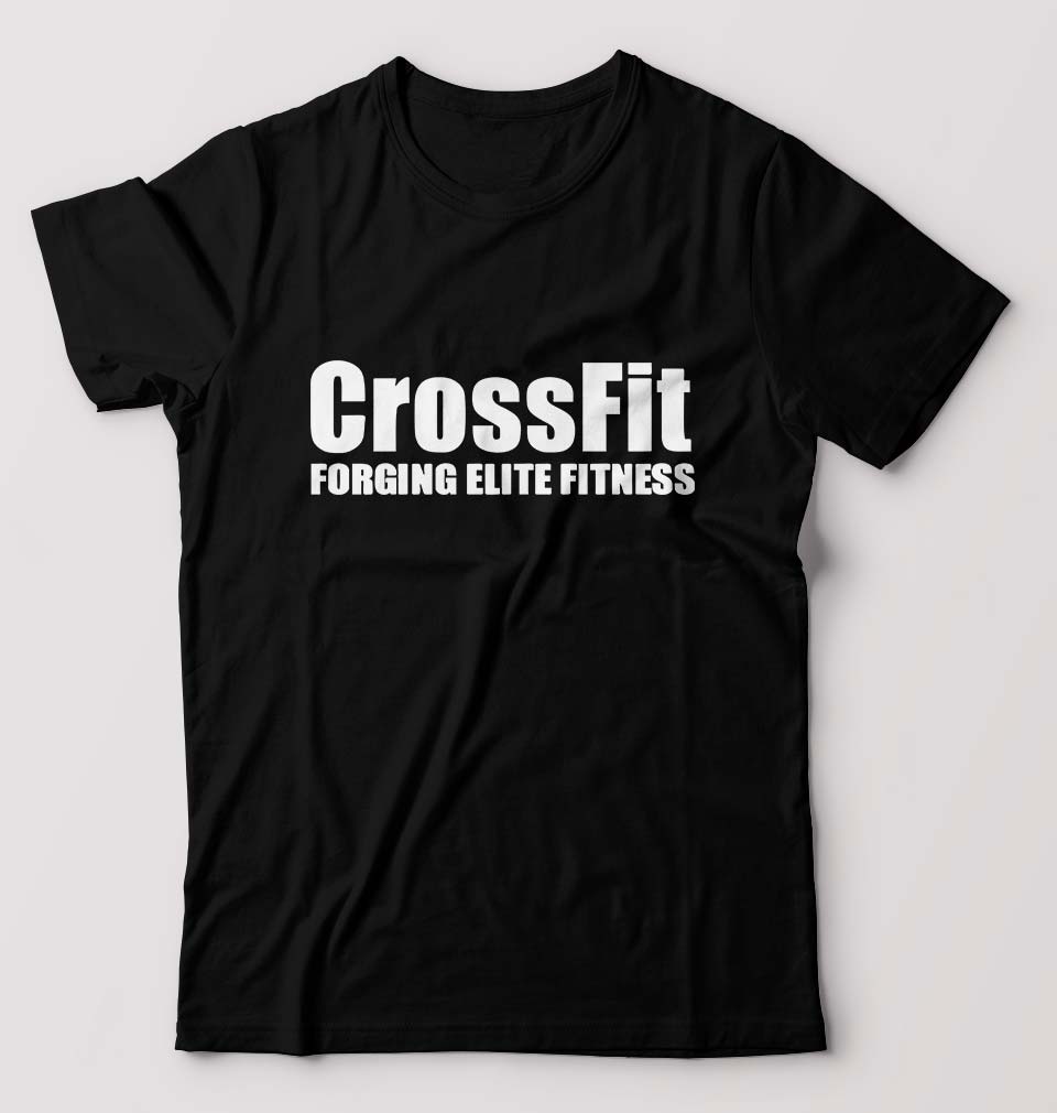 CrossFit T-Shirt for Men-S(38 Inches)-Black-Ektarfa.online