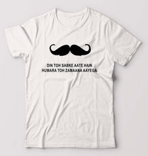 Load image into Gallery viewer, Mustache T-Shirt for Men-S(38 Inches)-White-Ektarfa.online
