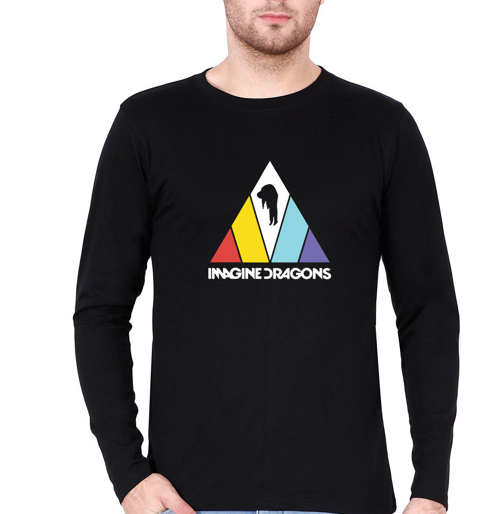 Imagine Dragons Full Sleeves T-Shirt for Men-S(38 Inches)-Black-Ektarfa.online