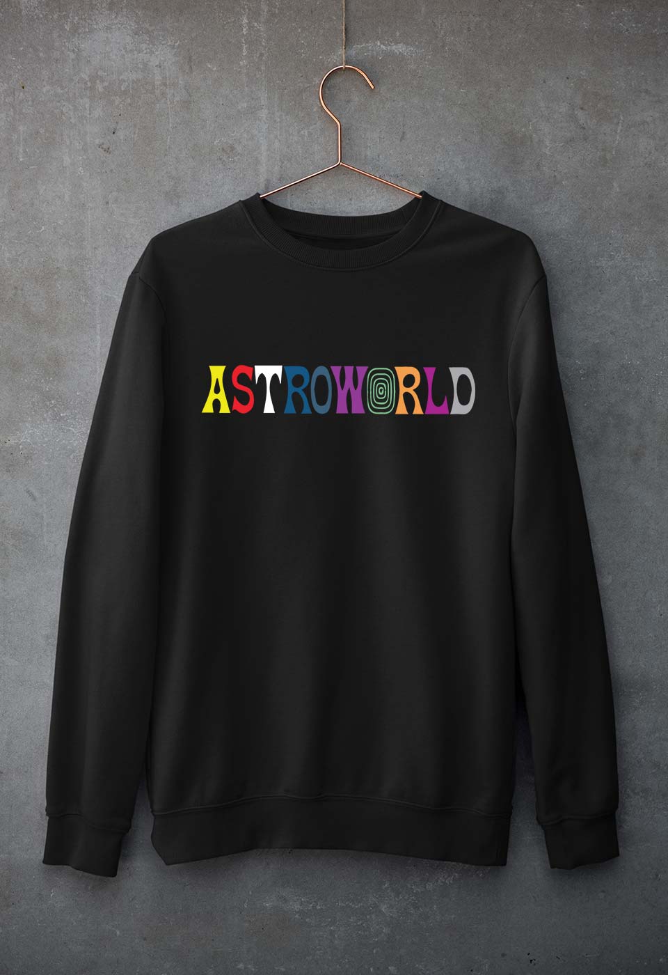 Astroworld Travis Scott Unisex Sweatshirt for Men/Women-S(40 Inches)-Black-Ektarfa.online