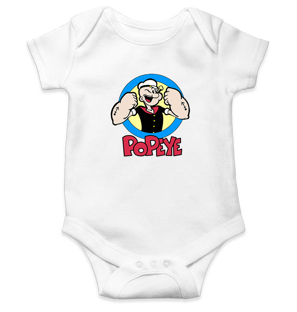 POPEYE Kids Romper For Baby Boy/Girl-0-5 Months(18 Inches)-White-Ektarfa.online