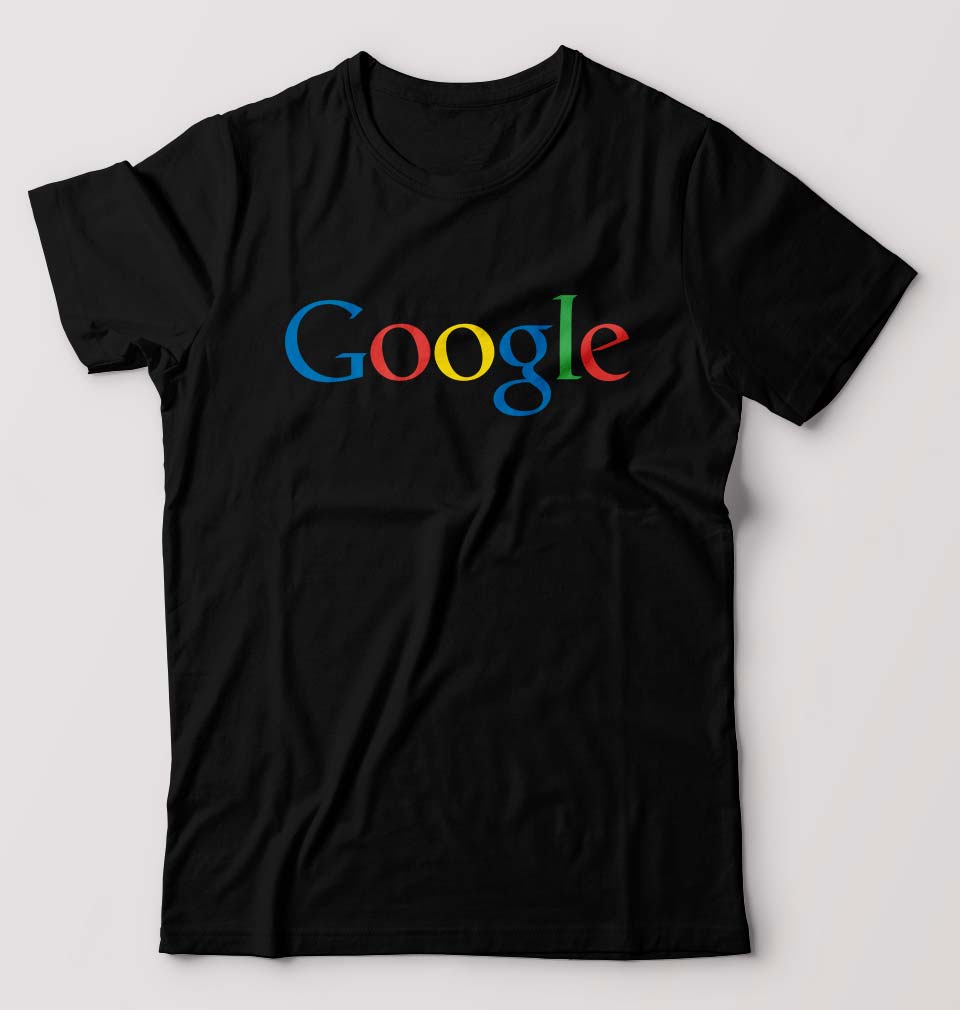 Google T-Shirt for Men-S(38 Inches)-Black-Ektarfa.online