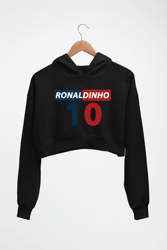 Ronaldinho Crop HOODIE FOR WOMEN-Black-Ektarfa.online