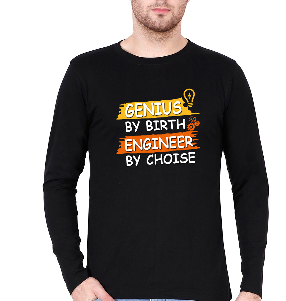Genius Engineer Full Sleeves T-Shirt for Men-Black-Ektarfa.online