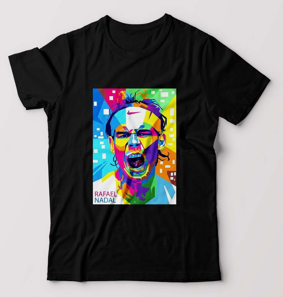 Rafael Nadal (RAFA) T-Shirt for Men-S(38 Inches)-Black-Ektarfa.online
