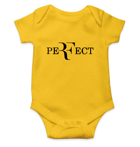 Roger Federer Perfect Kids Romper For Baby Boy/Girl-0-5 Months(18 Inches)-Yellow-Ektarfa.online