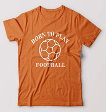 Load image into Gallery viewer, Play Football T-Shirt for Men-S(38 Inches)-Orange-Ektarfa.online
