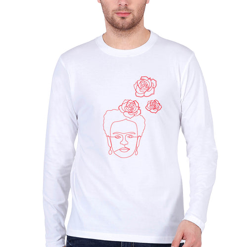 Frida Kahlo Full Sleeves T-Shirt for Men-White-Ektarfa.online
