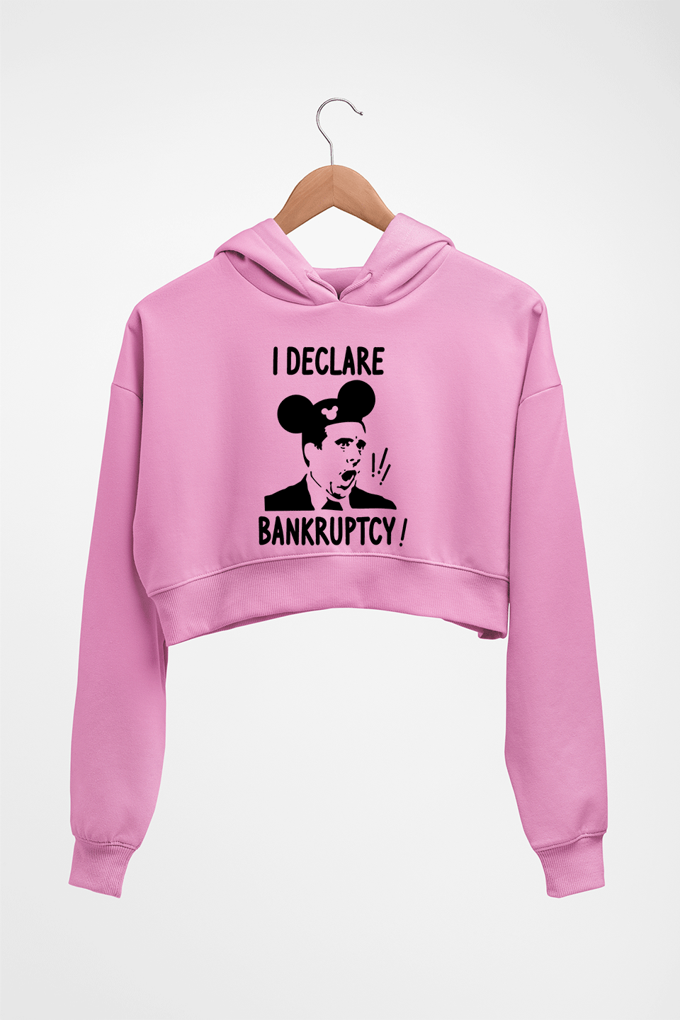 Michael Scott Crop HOODIE FOR WOMEN-Light Baby Pink-Ektarfa.online