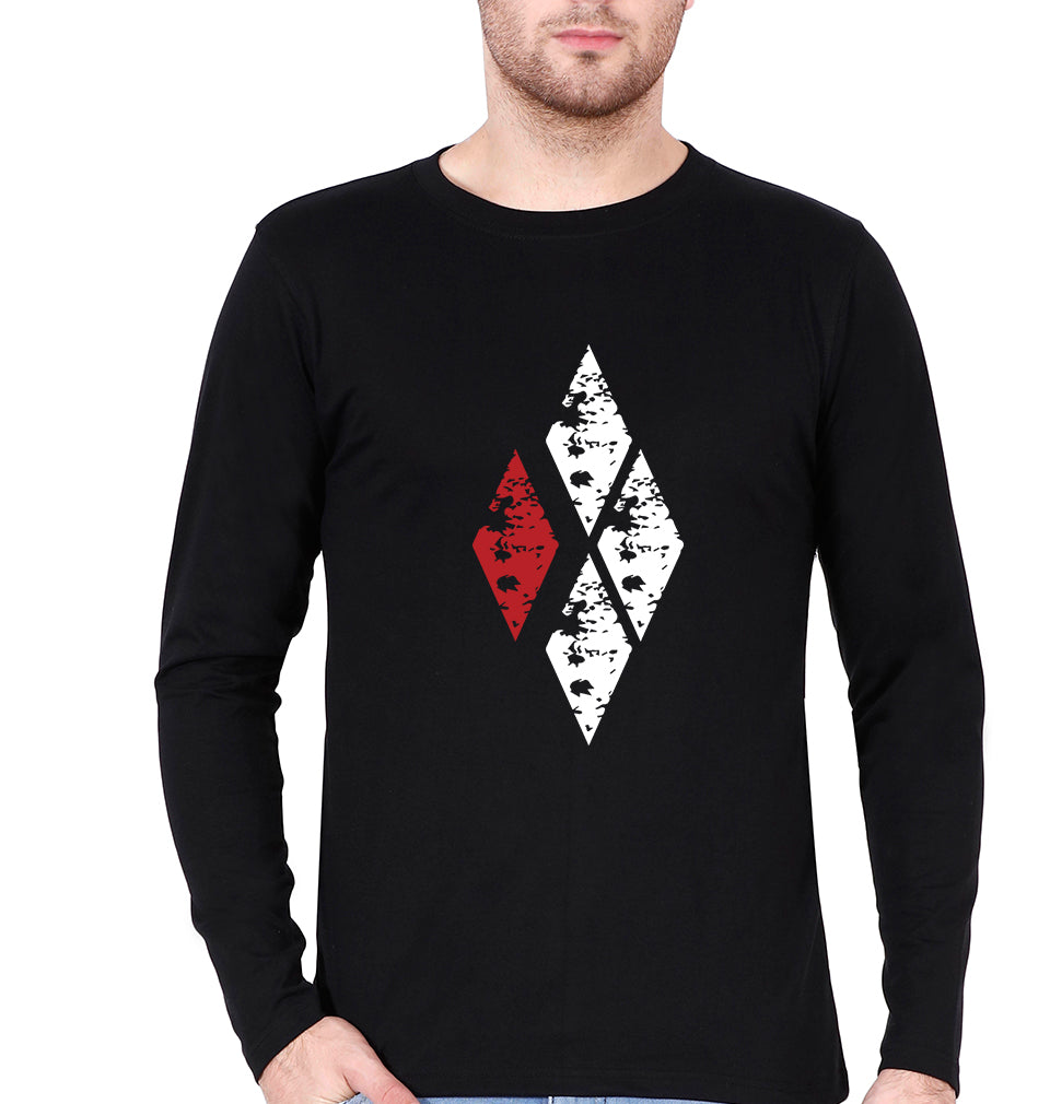 Harley Quinn Full Sleeves T-Shirt for Men-S(38 Inches)-Black-Ektarfa.online