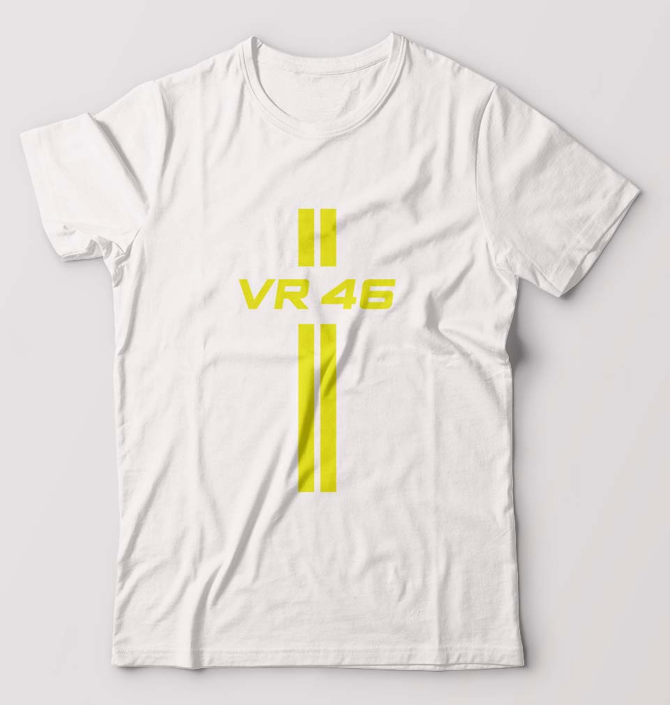 Valentino Rossi(VR 46) T-Shirt for Men-S(38 Inches)-White-Ektarfa.online