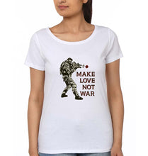 Load image into Gallery viewer, Guns N&#39; Roses Make Love Not War T-Shirt for Women-XS(32 Inches)-White-Ektarfa.online
