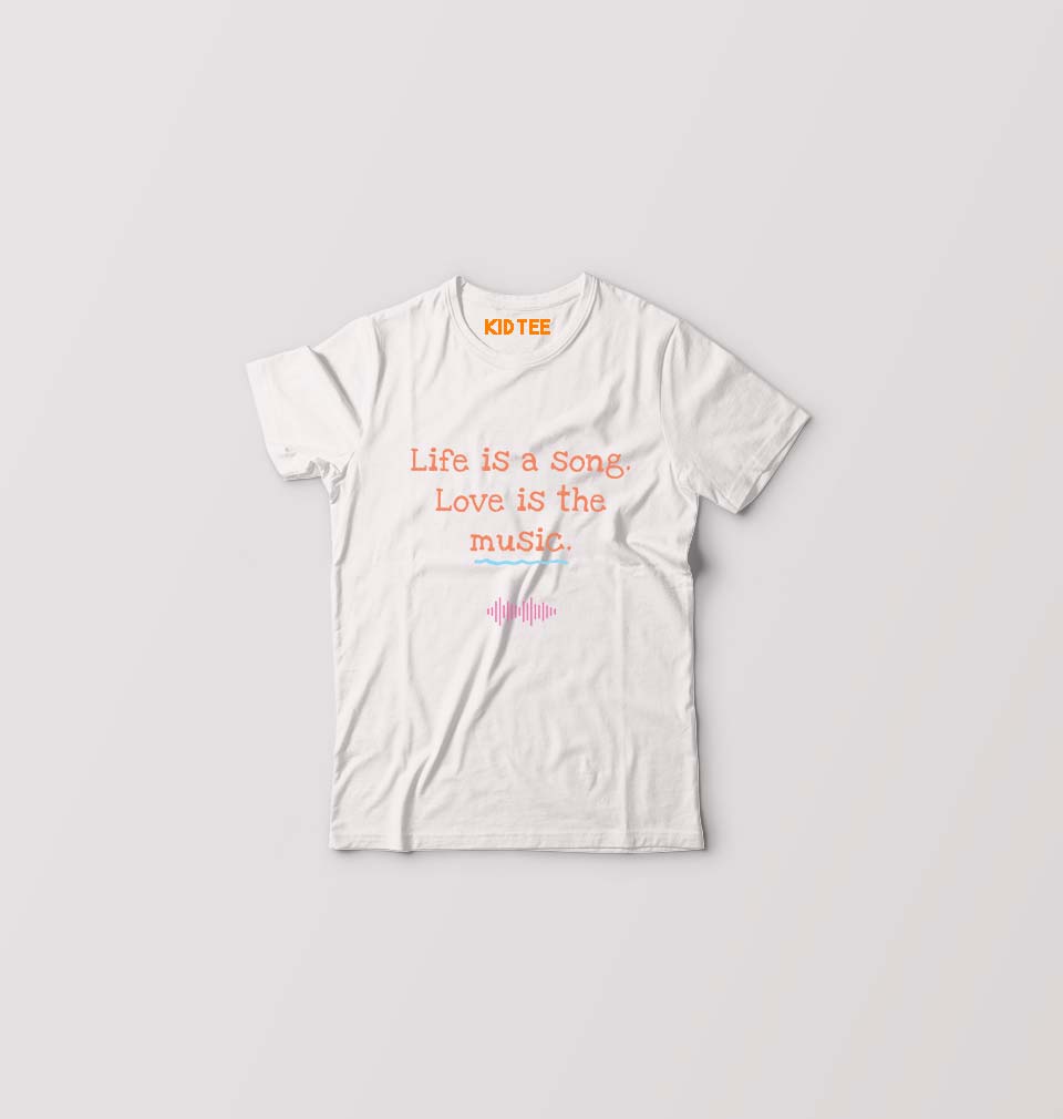 Love Music Kids T-Shirt for Boy/Girl-White-Ektarfa.online