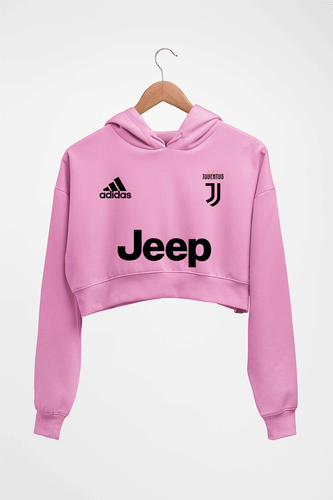 Juventus F.C. 2021-22 Crop HOODIE FOR WOMEN-Light Baby Pink-Ektarfa.online