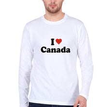 Load image into Gallery viewer, I Love Canada Full Sleeves T-Shirt for Men-White-Ektarfa.online
