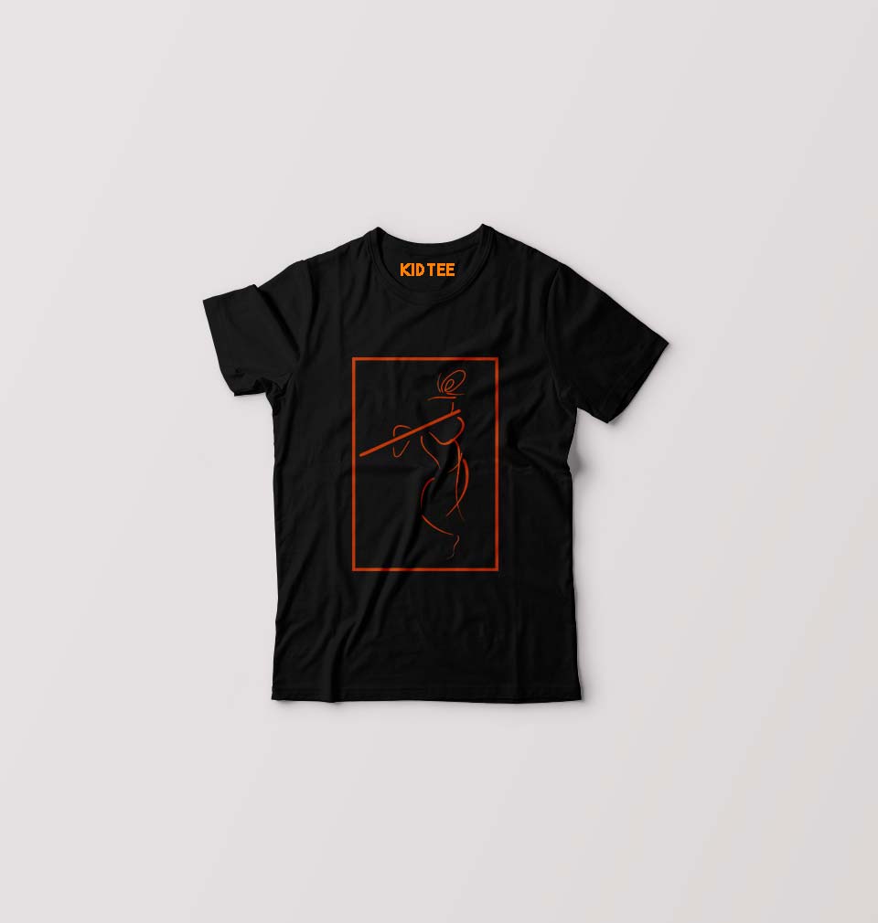 Shree Krishna Kids T-Shirt for Boy/Girl-Black-Ektarfa.online