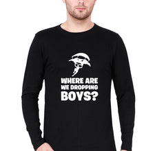 Load image into Gallery viewer, PUBG Where Are We Dropping Boys Full Sleeves T-Shirt for Men-Black-Ektarfa.online

