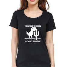 Load image into Gallery viewer, Internet T-Shirt for Women-Black-Ektarfa.online

