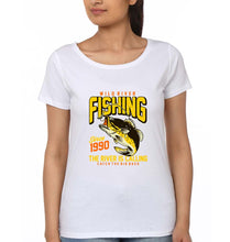 Load image into Gallery viewer, Fishing T-Shirt for Women-White-Ektarfa.online
