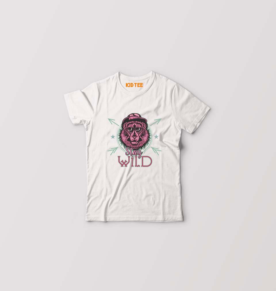 Stay Wild Kids T-Shirt for Boy/Girl-White-Ektarfa.online