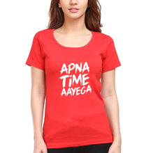 Load image into Gallery viewer, Apna Time Aayega T-Shirt for Women-Red-Ektarfa.online
