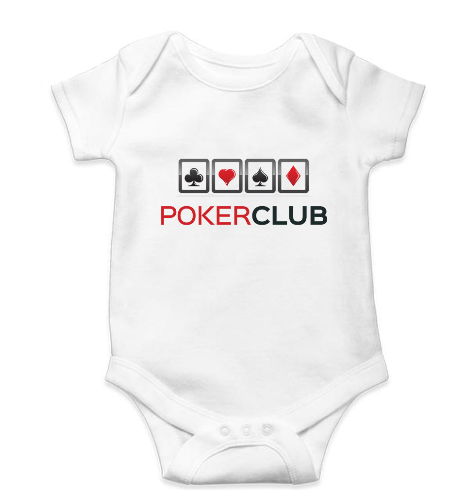 Poker Kids Romper For Baby Boy/Girl-0-5 Months(18 Inches)-White-Ektarfa.online